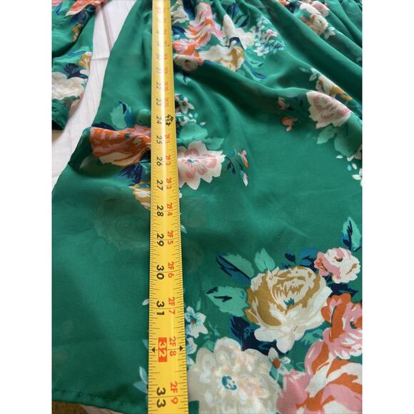 Old Navy Sheer Cinched Green Floral Dress Women’s Size X-S - Picture 5 of 5